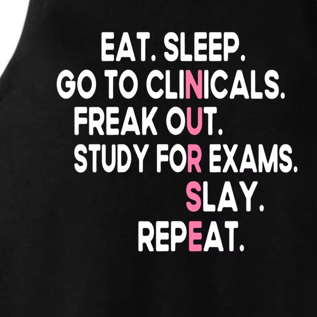 Eat Sleep Go To Clinicals Funny Future Nursing School Cool Gift Ladies Tri-Blend Wicking Tank