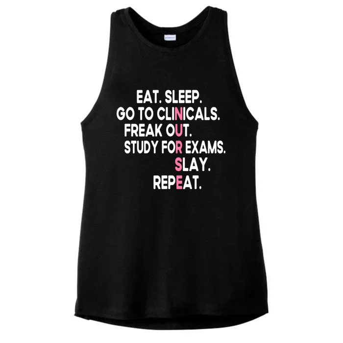 Eat Sleep Go To Clinicals Funny Future Nursing School Cool Gift Ladies Tri-Blend Wicking Tank