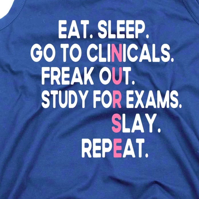 Eat Sleep Go To Clinicals Funny Future Nursing School Cool Gift Tank Top