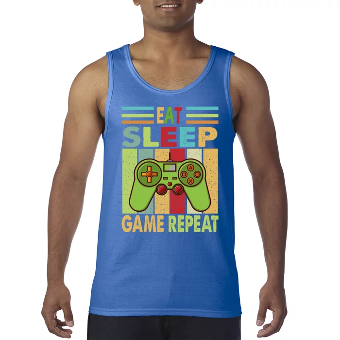 Eat Sleep Game Repeat Retro Vintage Funny Gamer Tank Top