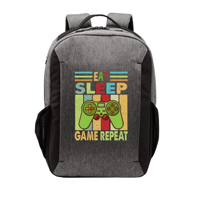 Eat Sleep Game Repeat Retro Vintage Funny Gamer Vector Backpack