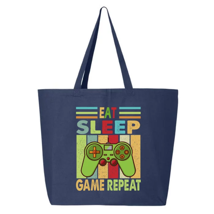 Eat Sleep Game Repeat Retro Vintage Funny Gamer 25L Jumbo Tote