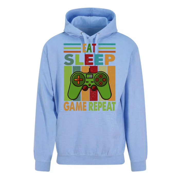 Eat Sleep Game Repeat Retro Vintage Funny Gamer Unisex Surf Hoodie