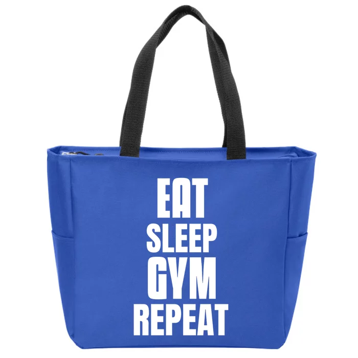 Eat Sleep Gym Repeat Funny Back Gym Funny Cute Gift Zip Tote Bag