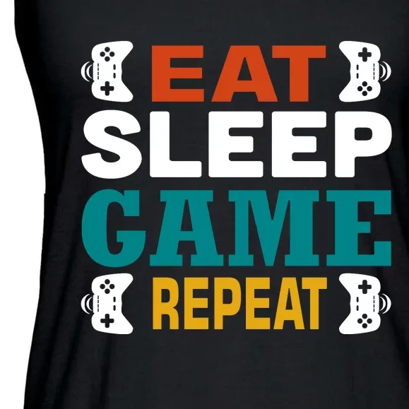 Eat Sleep Game Repeat Ladies Essential Flowy Tank