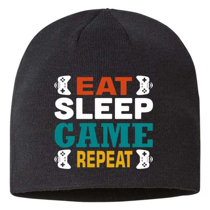 Eat Sleep Game Repeat 8 1/2in Sustainable Knit Beanie