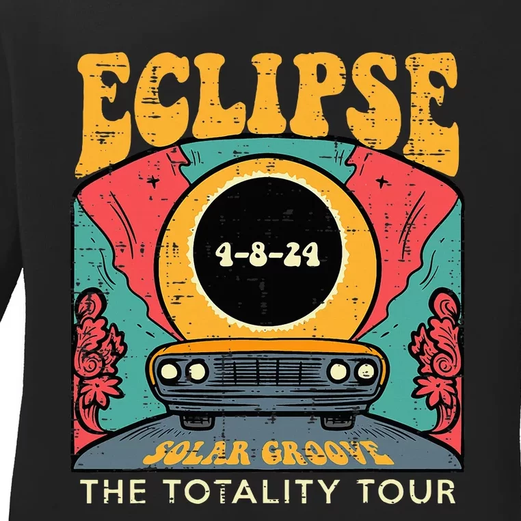 Eclipse Solar Groove Totality Retro 4.8.24 Ladies Long Sleeve Shirt