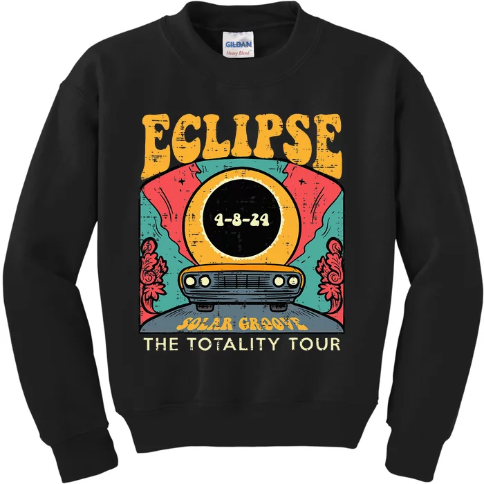 Eclipse Solar Groove Totality Retro 4.8.24 Kids Sweatshirt