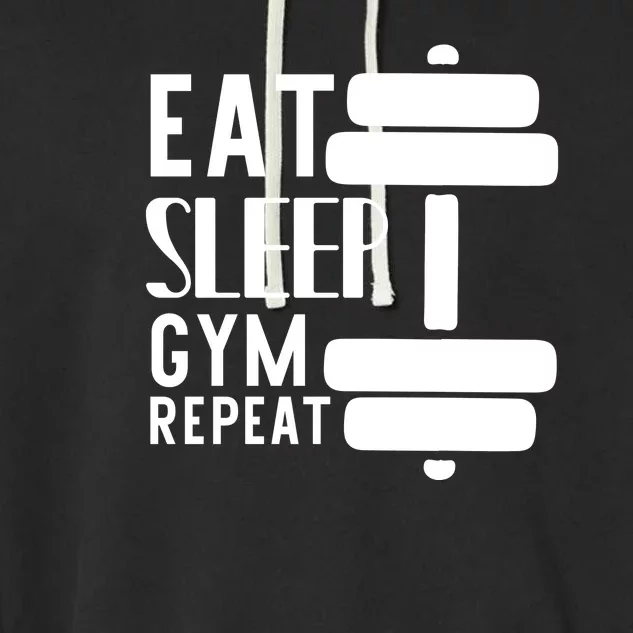 Eat Sleep Gym Repeat Garment-Dyed Fleece Hoodie