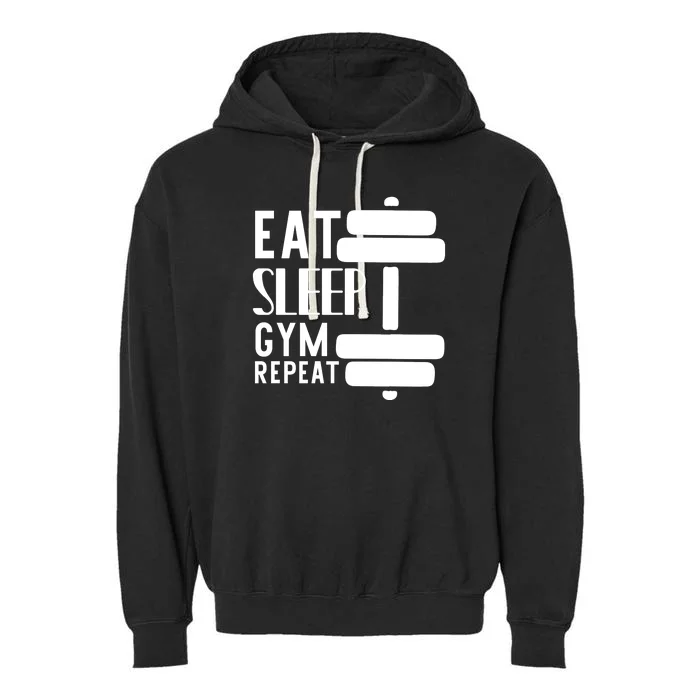 Eat Sleep Gym Repeat Garment-Dyed Fleece Hoodie