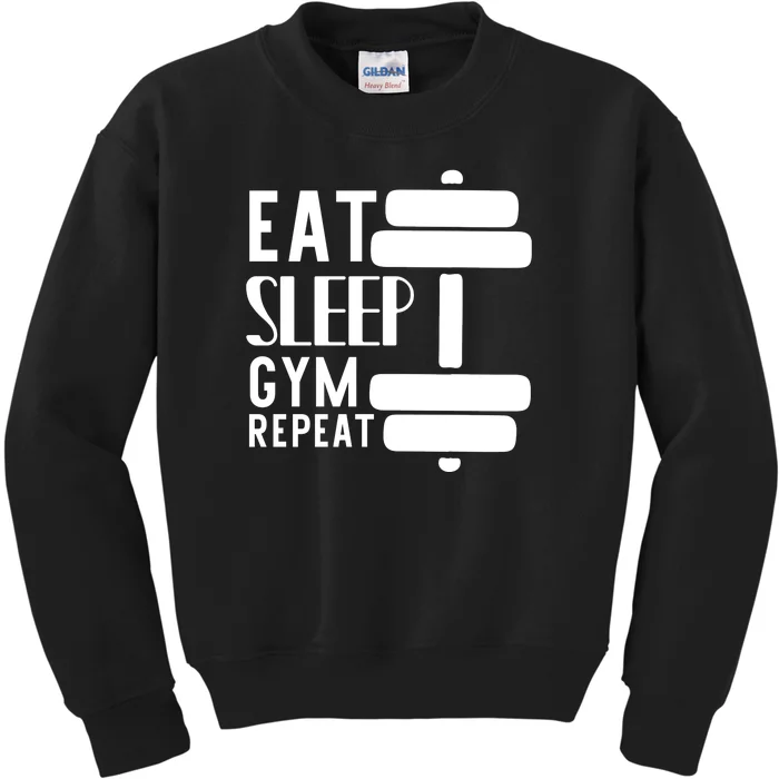 Eat Sleep Gym Repeat Kids Sweatshirt