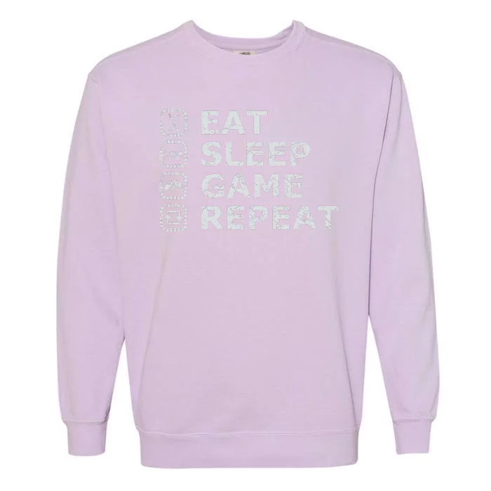 Eat Sleep Game Repeat Garment-Dyed Sweatshirt