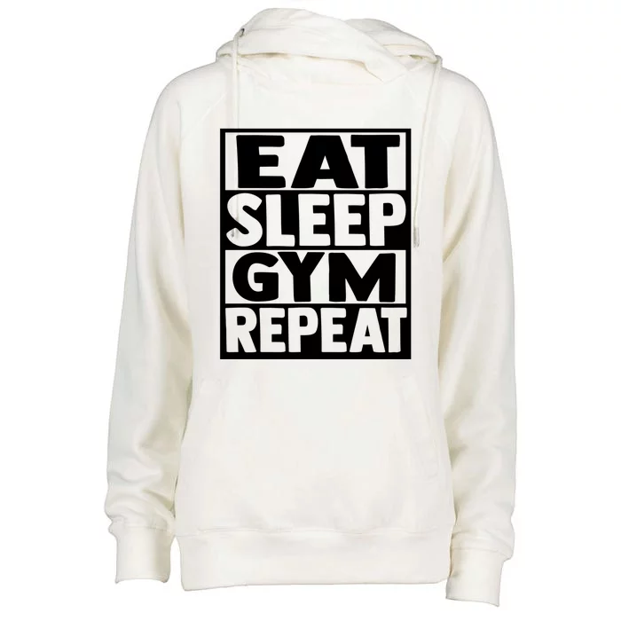 Eat Sleep Gym Repeat Fitness Fitness Motivation Weight Meaningful Gift Womens Funnel Neck Pullover Hood