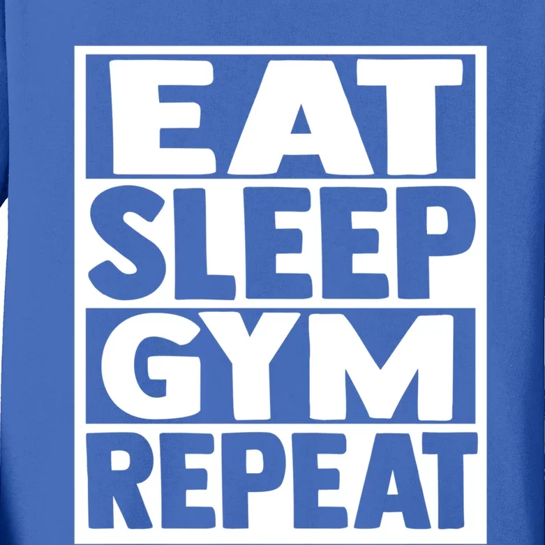 Eat Sleep Gym Repeat Fitness Fitness Motivation Weight Meaningful Gift Kids Long Sleeve Shirt