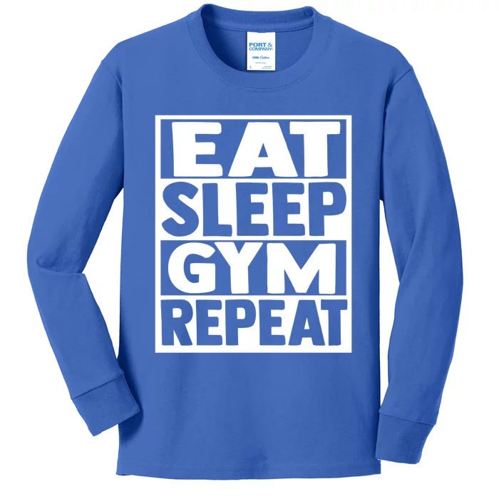 Eat Sleep Gym Repeat Fitness Fitness Motivation Weight Meaningful Gift Kids Long Sleeve Shirt