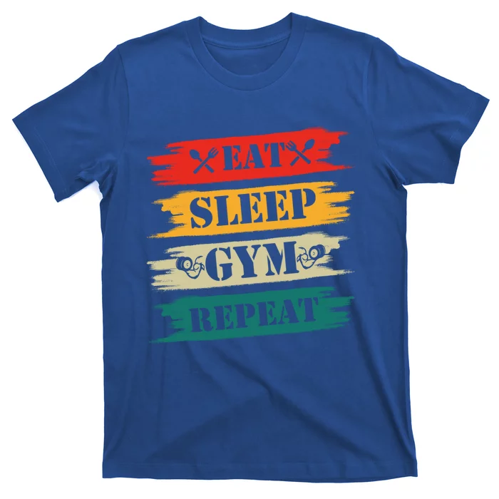 Eat Sleep Gym Repeat Retro Vintage Workout Gift T-Shirt