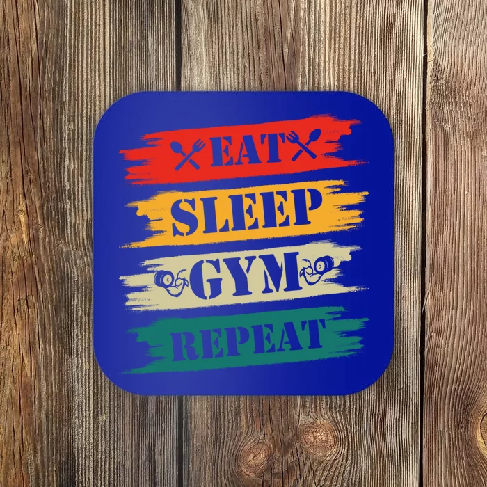 Eat Sleep Gym Repeat Retro Vintage Workout Gift Coaster