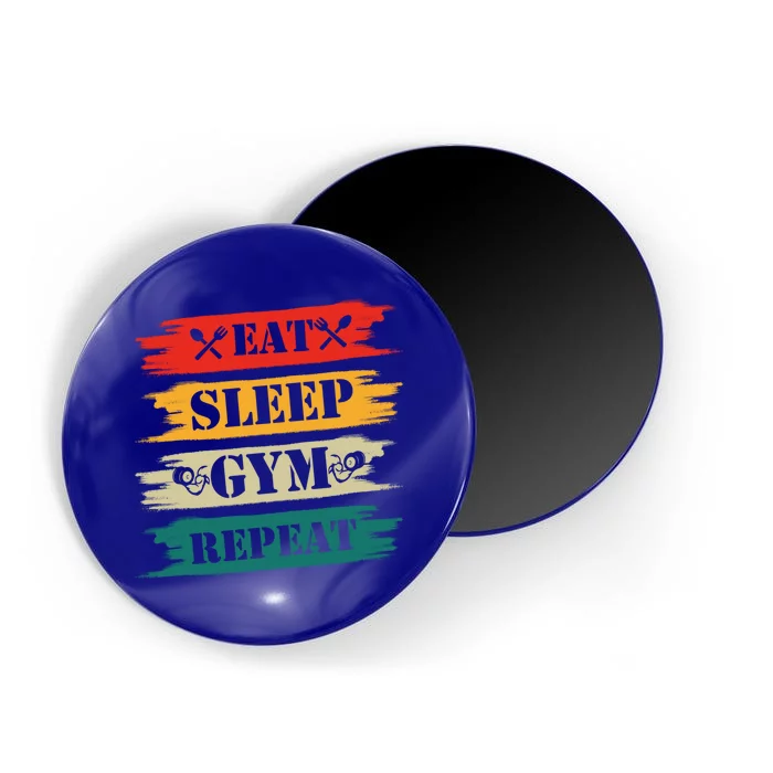 Eat Sleep Gym Repeat Retro Vintage Workout Gift Magnet