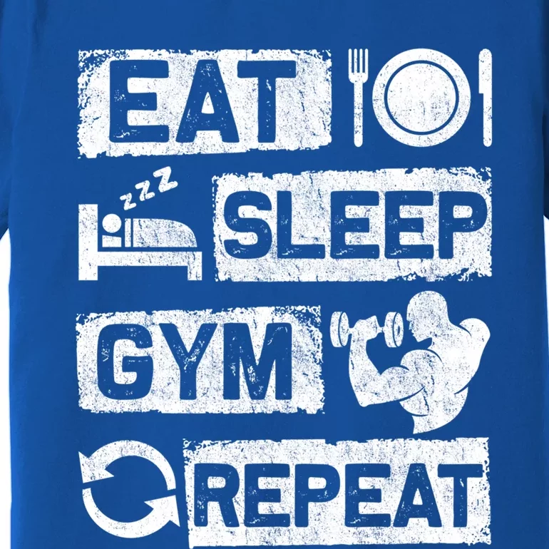 Eat Sleep Gym Repeat Funny Sports Bodybuilding Clothing: Gift Premium T-Shirt