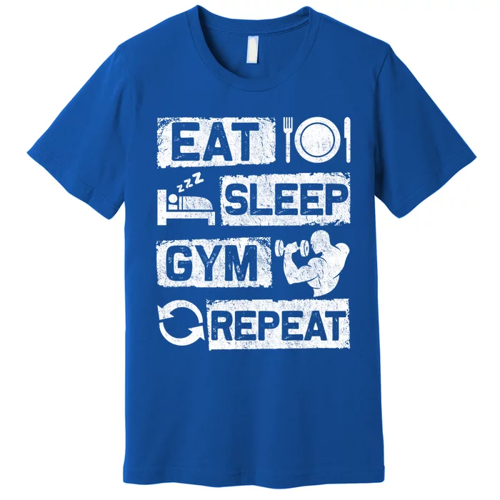 Eat Sleep Gym Repeat Funny Sports Bodybuilding Clothing: Gift Premium T-Shirt