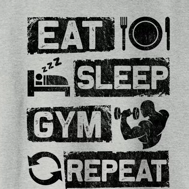 Eat Sleep Gym Repeat Funny Sports Bodybuilding Clothing: Gift Women's Crop Top Tee