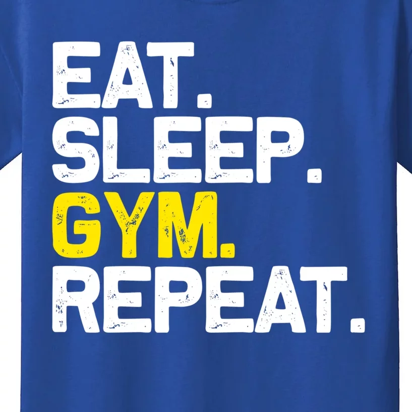 Eat Sleep Gym Repeat Gym Motivation Gift Kids T-Shirt