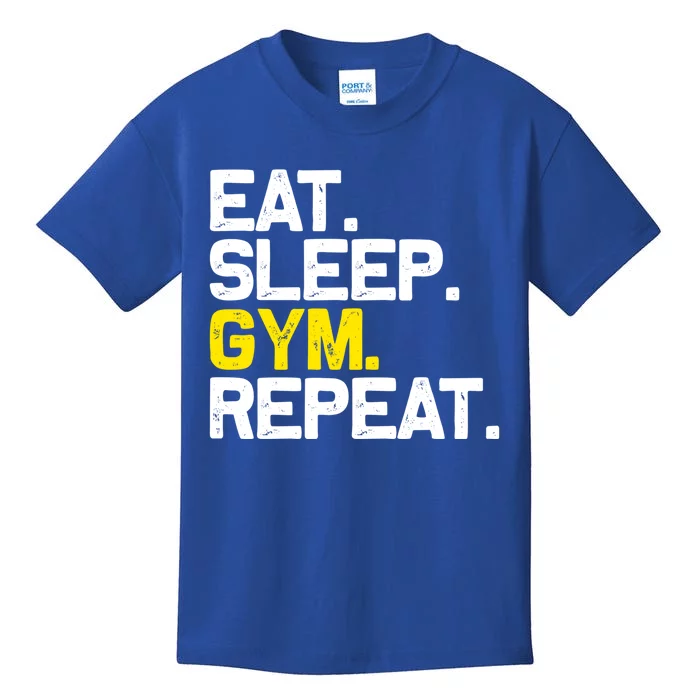 Eat Sleep Gym Repeat Gym Motivation Gift Kids T-Shirt