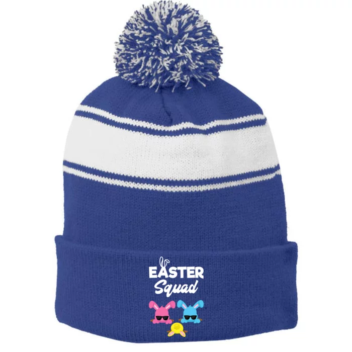 Easter Squad Great Gift Family Matching Easter Outfit Egg Hunting Funny Gift Stripe Pom Pom Beanie