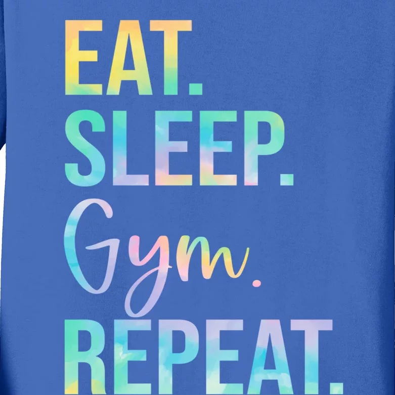 Eat Sleep Gym Repeat Weightlifting Fitness Weightlifter Gym Gift Kids Long Sleeve Shirt