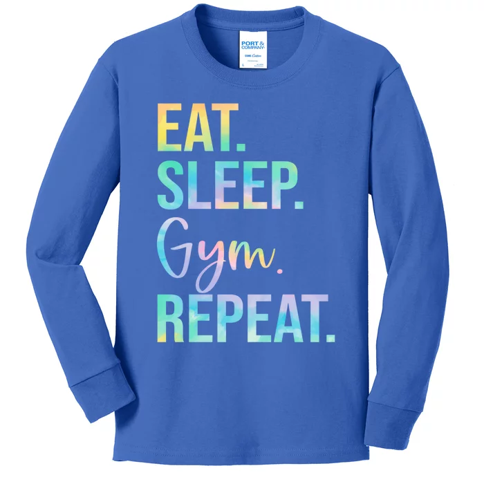 Eat Sleep Gym Repeat Weightlifting Fitness Weightlifter Gym Gift Kids Long Sleeve Shirt