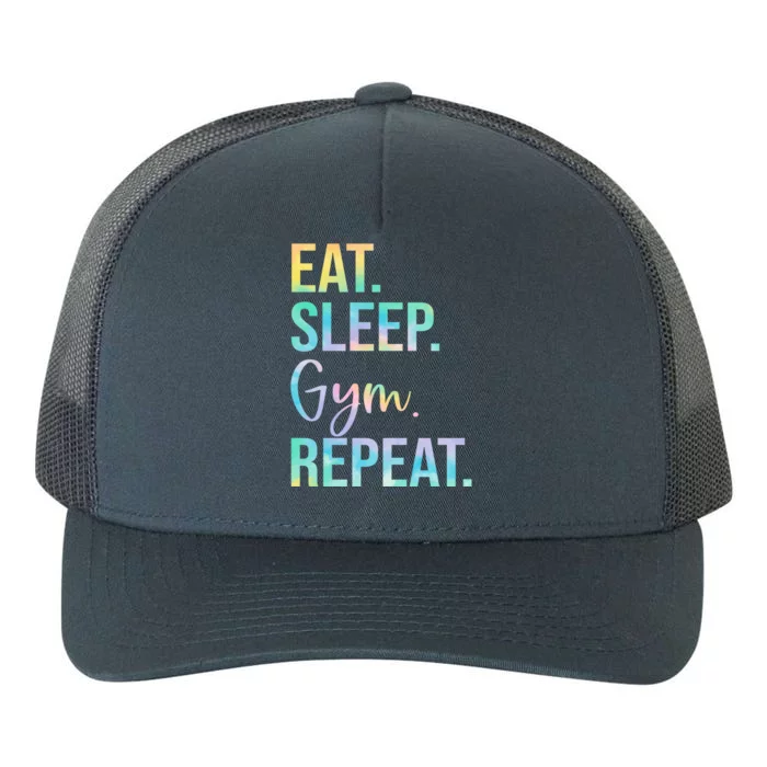 Eat Sleep Gym Repeat Weightlifting Fitness Weightlifter Gym Gift Yupoong Adult 5-Panel Trucker Hat