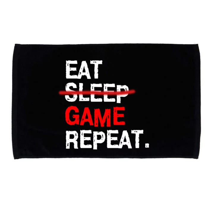 Eat Sleep Game Repeat Board Video Gamer Microfiber Hand Towel