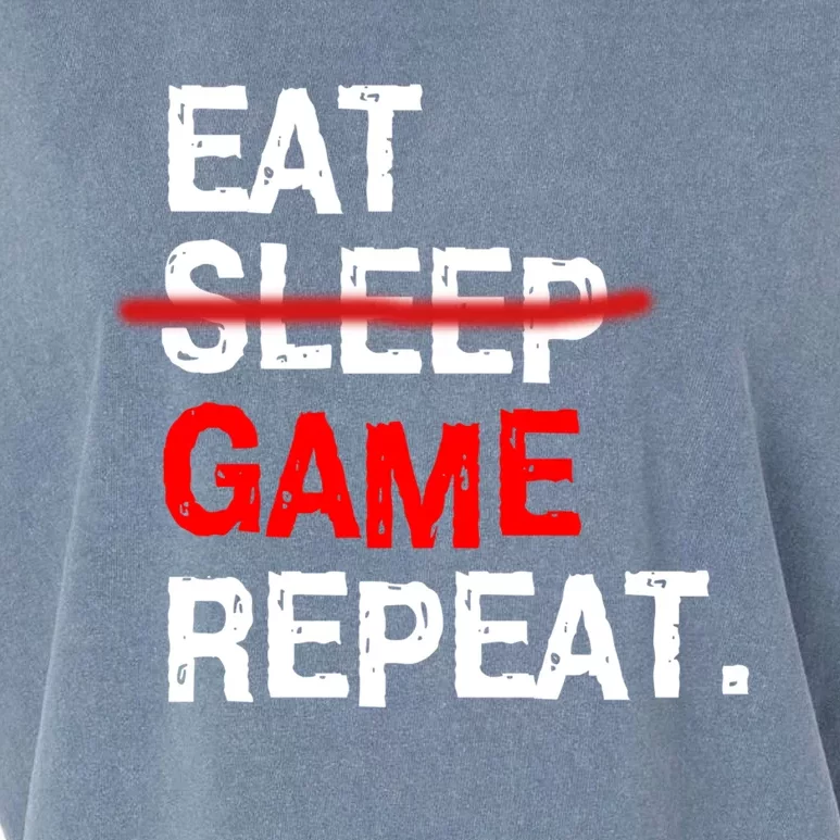 Eat Sleep Game Repeat Board Video Gamer Garment-Dyed Women's Muscle Tee