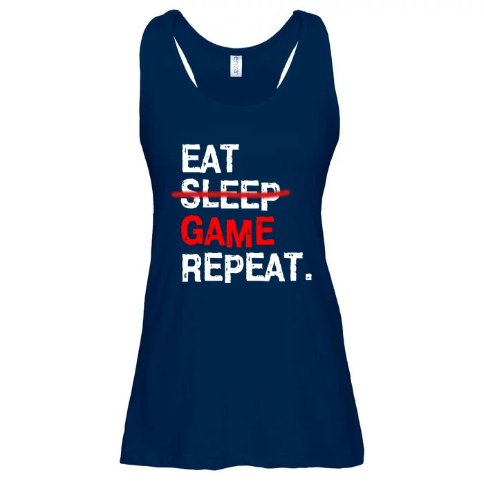 Eat Sleep Game Repeat Board Video Gamer Ladies Essential Flowy Tank