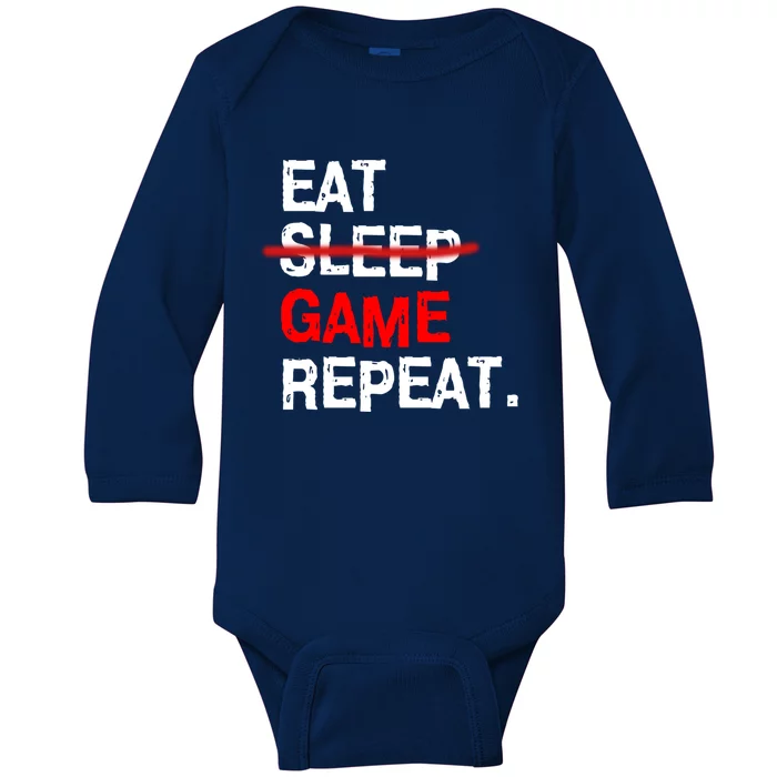 Eat Sleep Game Repeat Board Video Gamer Baby Long Sleeve Bodysuit