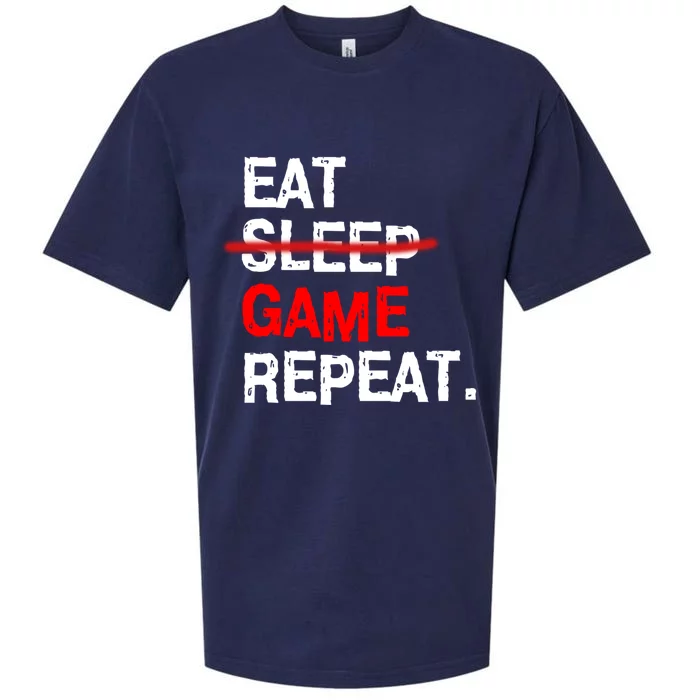 Eat Sleep Game Repeat Board Video Gamer Sueded Cloud Jersey T-Shirt