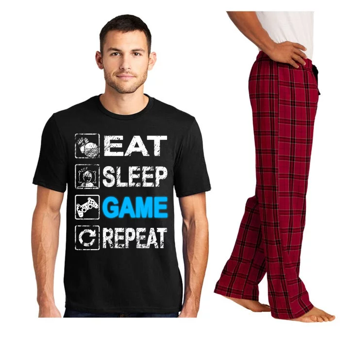 Eat Sleep Game Repeat Vintage Grunge Design Gift Pajama Set