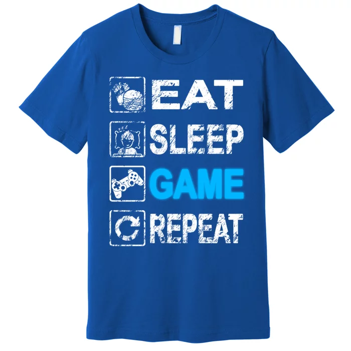 Eat Sleep Game Repeat Vintage Grunge Design Gift Premium T-Shirt