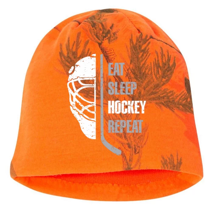 Eat Sleep Hockey Repeat Christmas Hockey Kati - Camo Knit Beanie