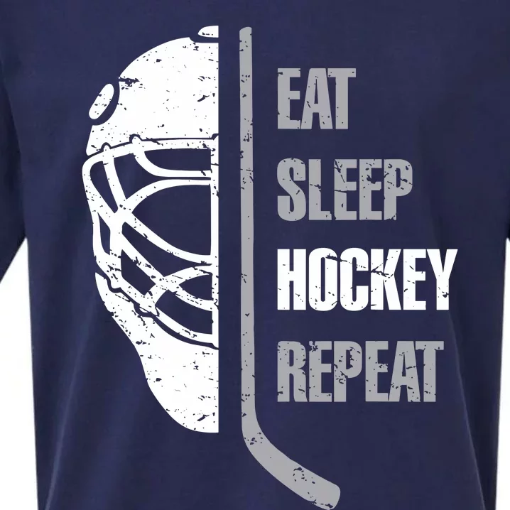 Eat Sleep Hockey Repeat Christmas Hockey Sueded Cloud Jersey T-Shirt