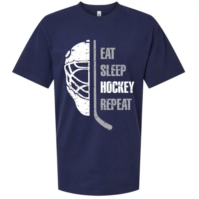 Eat Sleep Hockey Repeat Christmas Hockey Sueded Cloud Jersey T-Shirt