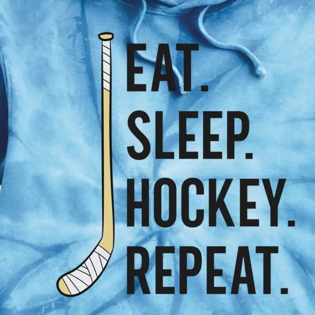 Eat Sleep Hockey Repeat Funny Ice Hockey Great Gift Tie Dye Hoodie