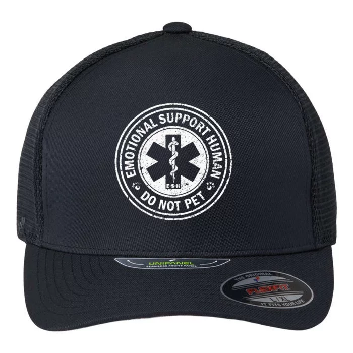 Emotional Support Human Do Not Pet Flexfit Unipanel Trucker Cap