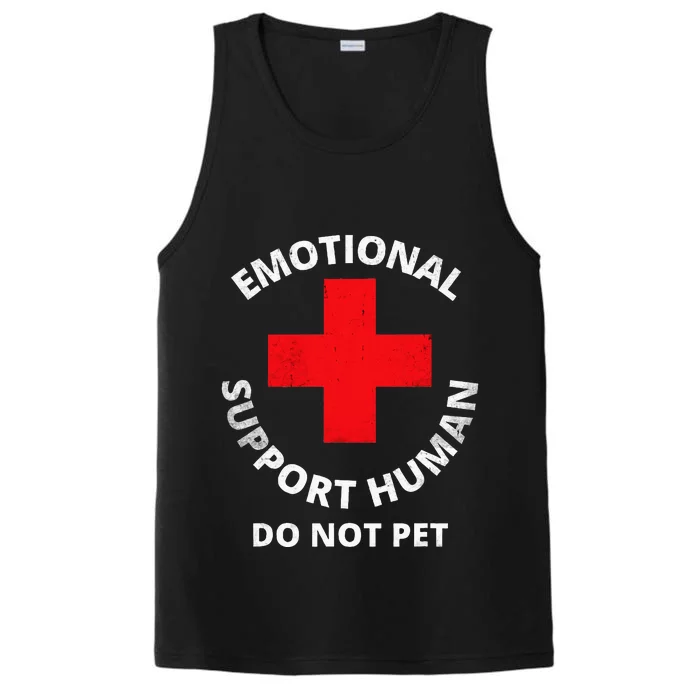 Emotional Support Human Do Not Pet Service Dog Love Humor Performance Tank