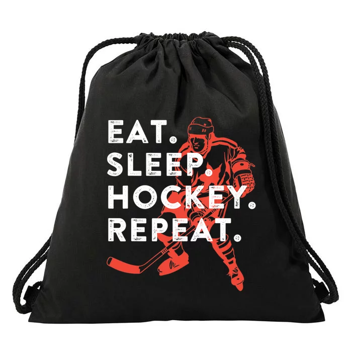 Eat Sleep Hockey Repeat Gift TShirt Drawstring Bag