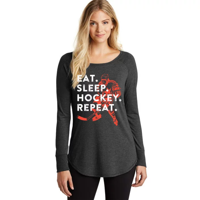 Eat Sleep Hockey Repeat Gift TShirt Women's Perfect Tri Tunic Long Sleeve Shirt