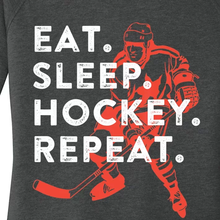 Eat Sleep Hockey Repeat Gift TShirt Women's Perfect Tri Tunic Long Sleeve Shirt