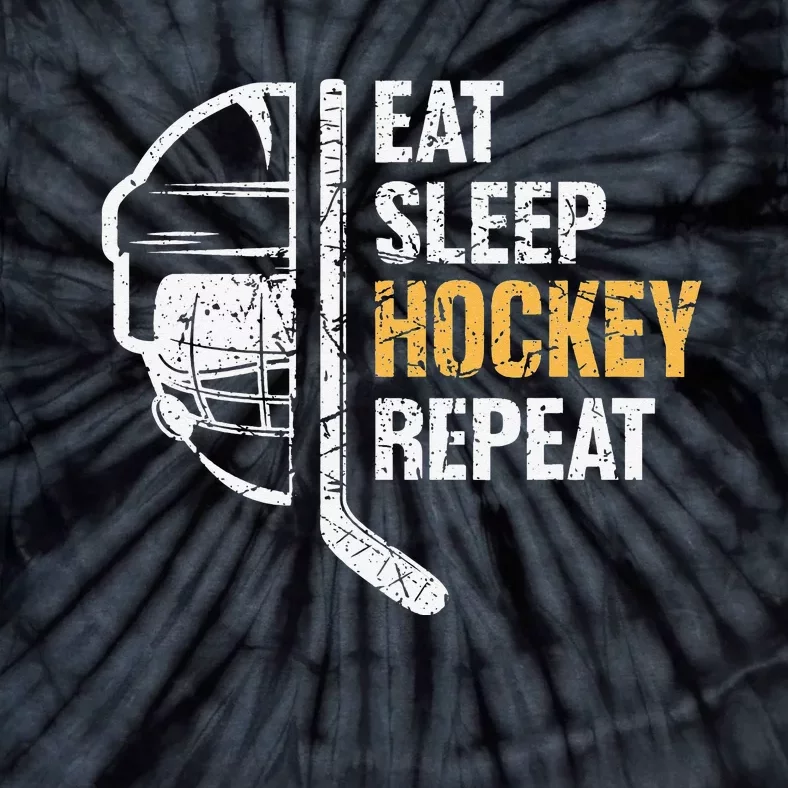 Eat Sleep Hockey Repeat Hockey Funny Ice Hockey Tie-Dye T-Shirt