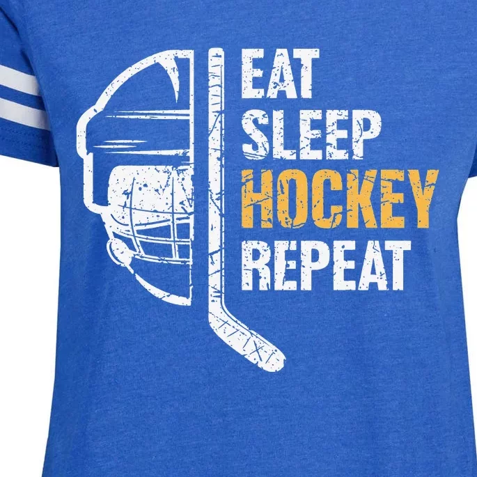 Eat Sleep Hockey Repeat Hockey Funny Ice Hockey Enza Ladies Jersey Football T-Shirt