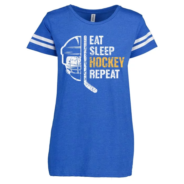 Eat Sleep Hockey Repeat Hockey Funny Ice Hockey Enza Ladies Jersey Football T-Shirt